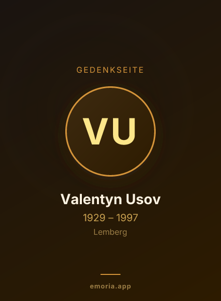 Gedenkportrait von Valentyn Usov