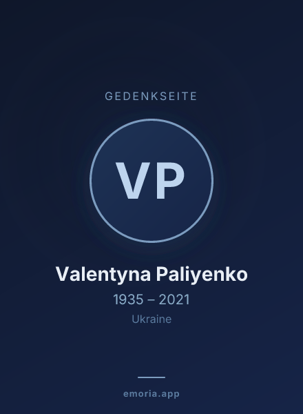 Gedenkportrait von Valentyna Paliyenko
