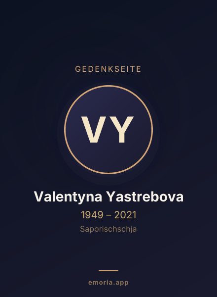 Gedenkportrait von Valentyna Yastrebova