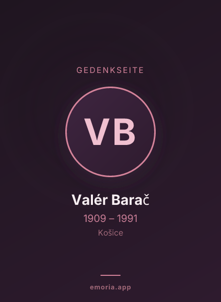 Gedenkportrait von Valér Barač