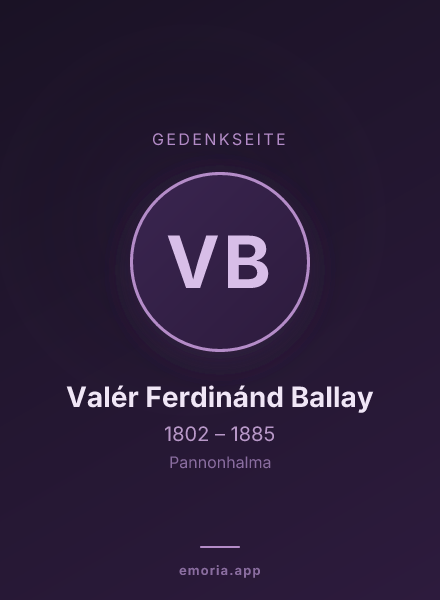 Gedenkportrait von Valér Ferdinánd Ballay