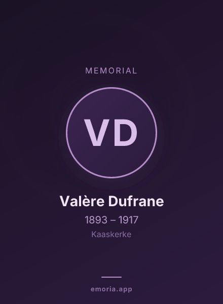 Memorial portrait of Valère Dufrane