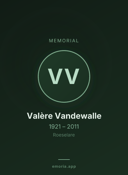Memorial portrait of Valère Vandewalle