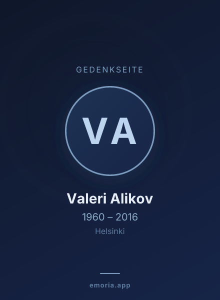 Gedenkportrait von Valeri Alikov