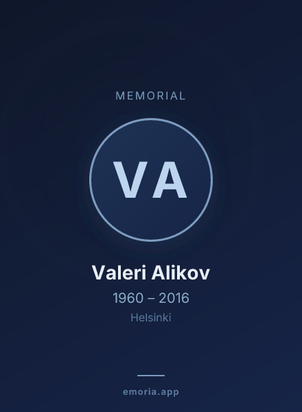 Memorial portrait of Valeri Alikov