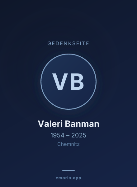 Gedenkportrait von Valeri Banman