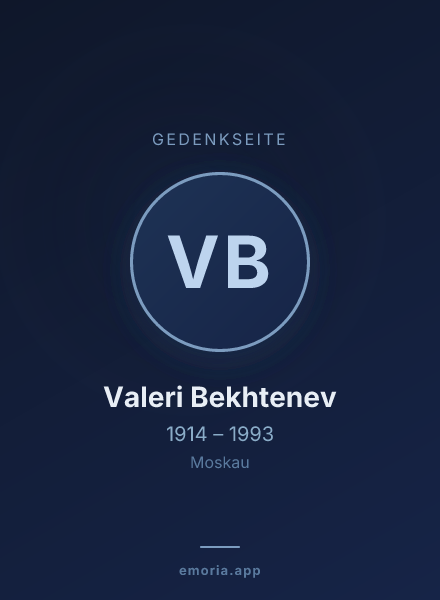 Gedenkportrait von Valeri Bekhtenev