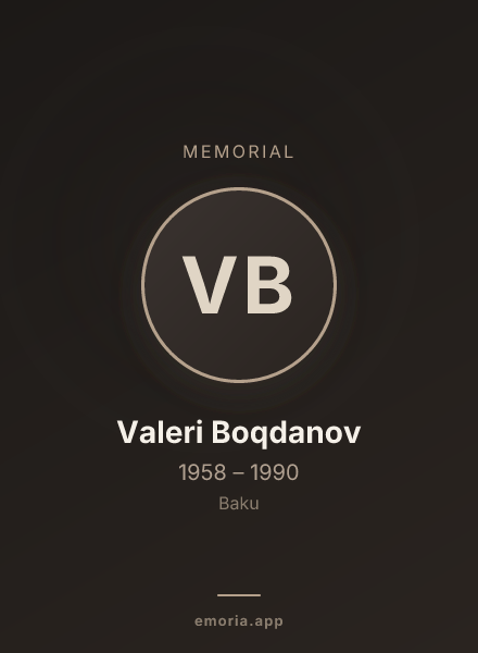 Memorial portrait of Valeri Boqdanov