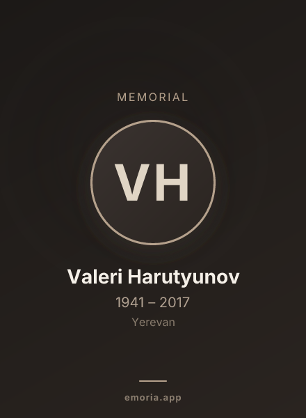 Memorial portrait of Valeri Harutyunov