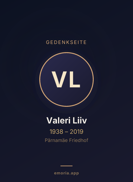 Gedenkportrait von Valeri Liiv