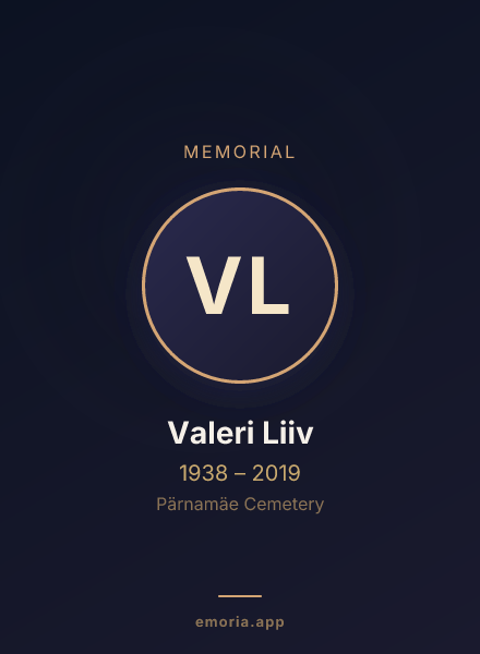 Memorial portrait of Valeri Liiv