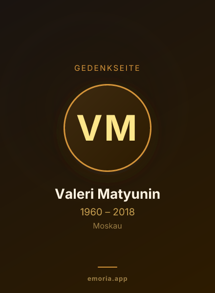 Gedenkportrait von Valeri Matyunin