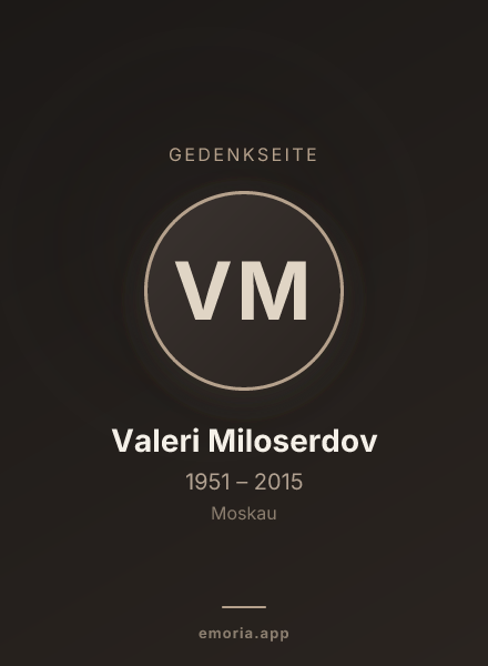 Gedenkportrait von Valeri Miloserdov