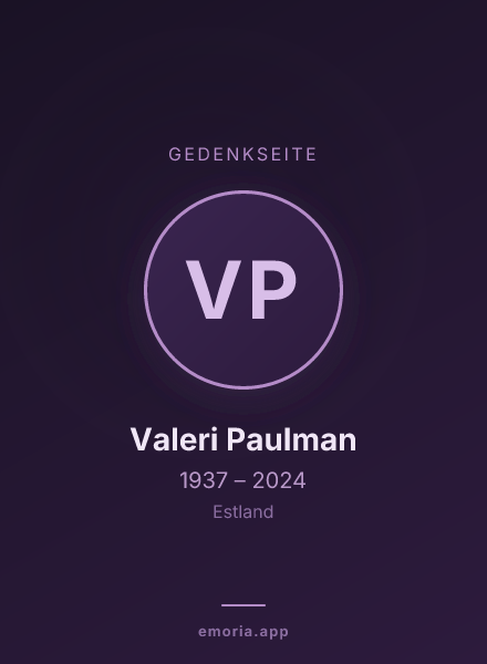 Gedenkportrait von Valeri Paulman