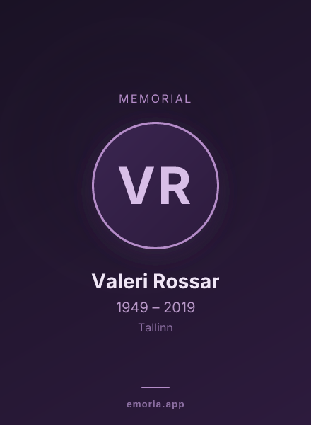 Memorial portrait of Valeri Rossar