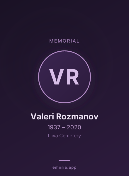 Memorial portrait of Valeri Rozmanov