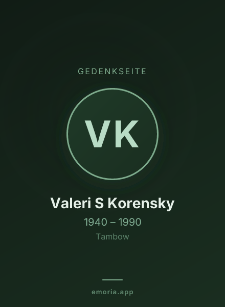 Gedenkportrait von Valeri S Korensky