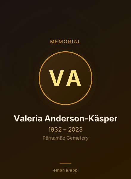 Memorial portrait of Valeria Anderson-Käsper