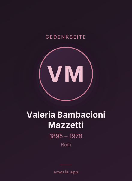 Gedenkportrait von Valeria Bambacioni Mazzetti