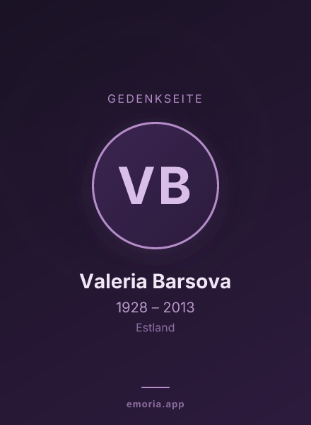 Gedenkportrait von Valeria Barsova