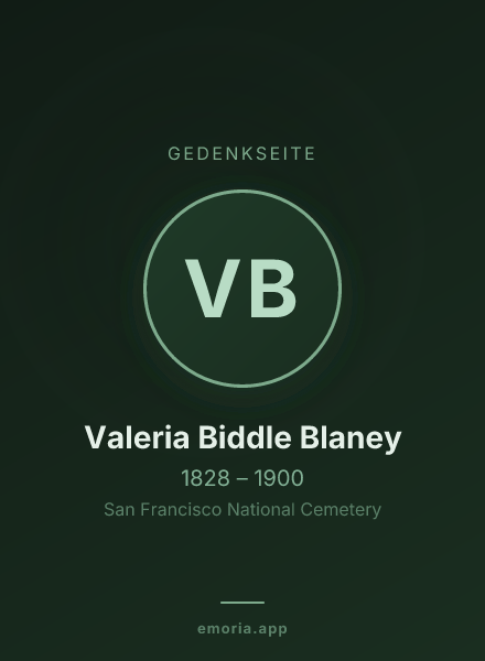 Gedenkportrait von Valeria Biddle Blaney