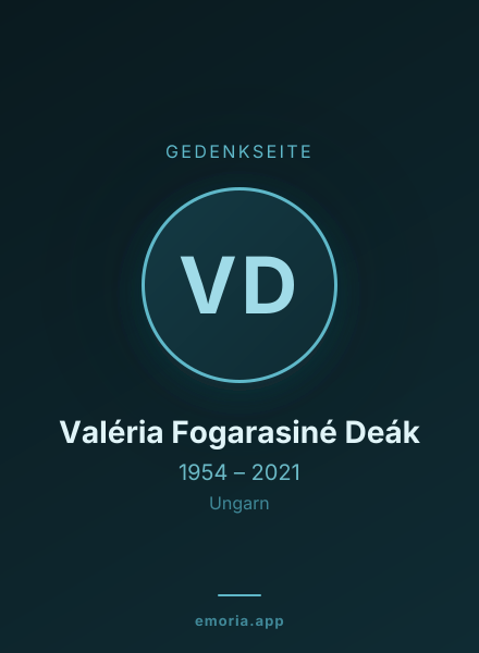 Gedenkportrait von Valéria Fogarasiné Deák