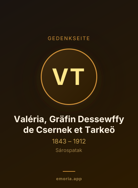 Gedenkportrait von Valéria, Gräfin Dessewffy de Csernek et Tarkeö
