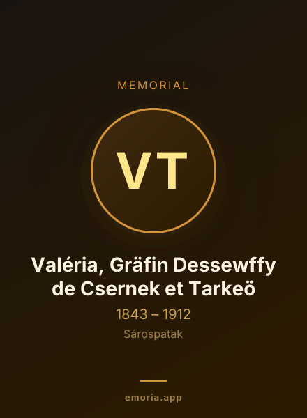 Memorial portrait of Valéria, Gräfin Dessewffy de Csernek et Tarkeö