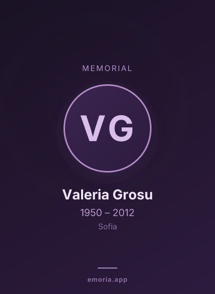 Memorial portrait of Valeria Grosu