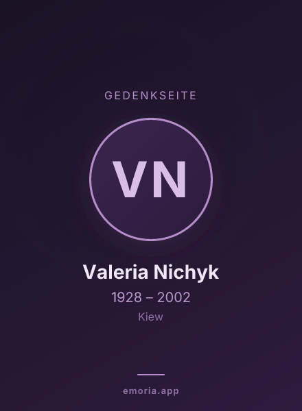 Gedenkportrait von Valeria Nichyk