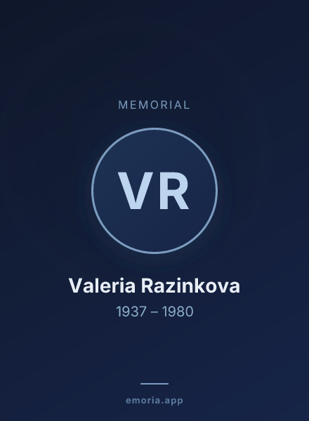 Memorial portrait of Valeria Razinkova