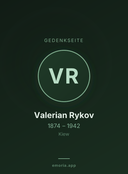 Gedenkportrait von Valerian Rykov