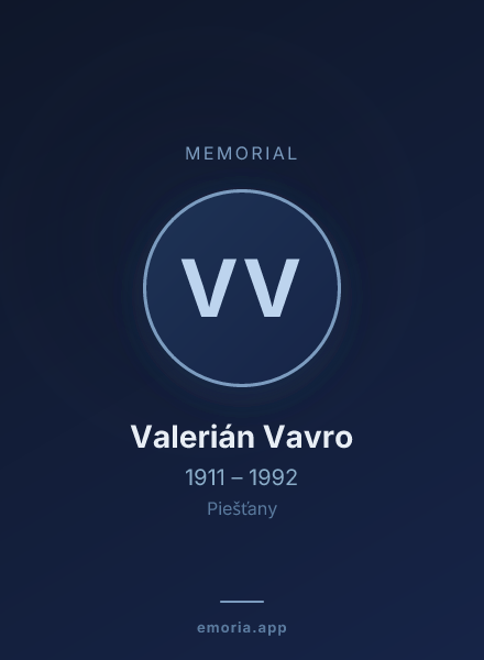 Memorial portrait of Valerián Vavro