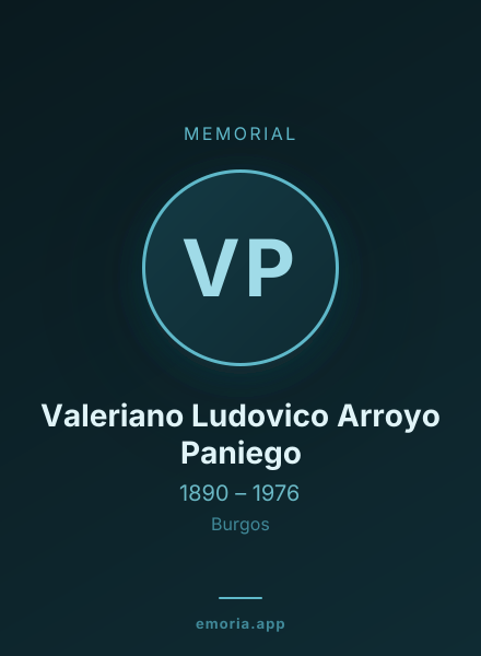 Memorial portrait of Valeriano Ludovico Arroyo Paniego