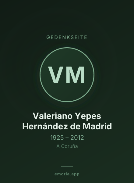 Gedenkportrait von Valeriano Yepes Hernández de Madrid