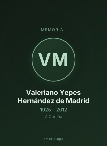 Memorial portrait of Valeriano Yepes Hernández de Madrid