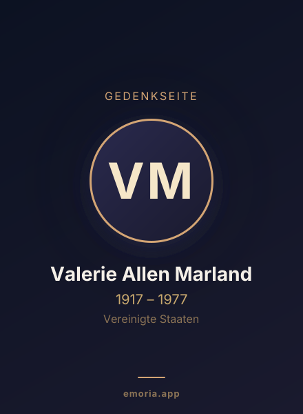 Gedenkportrait von Valerie Allen Marland
