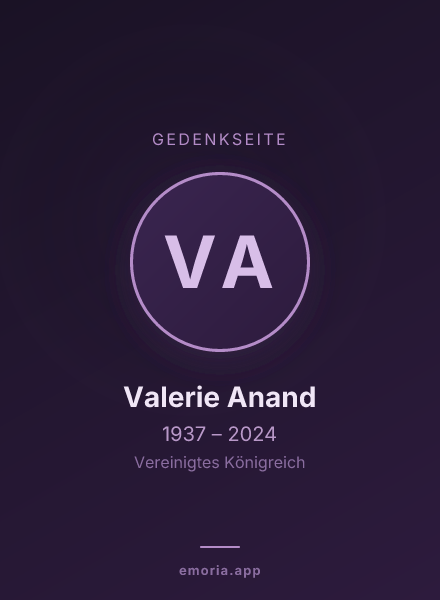 Gedenkportrait von Valerie Anand