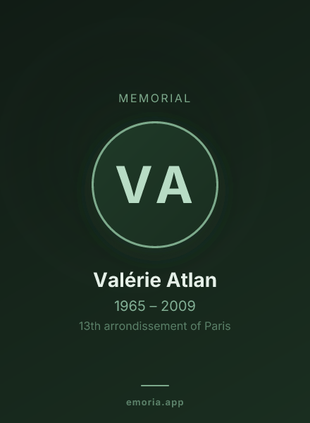 Memorial portrait of Valérie Atlan