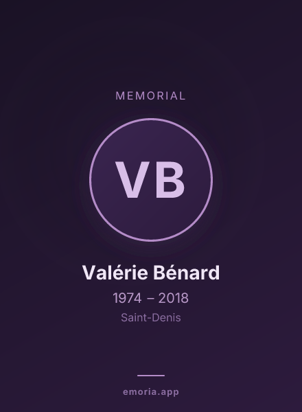 Memorial portrait of Valérie Bénard