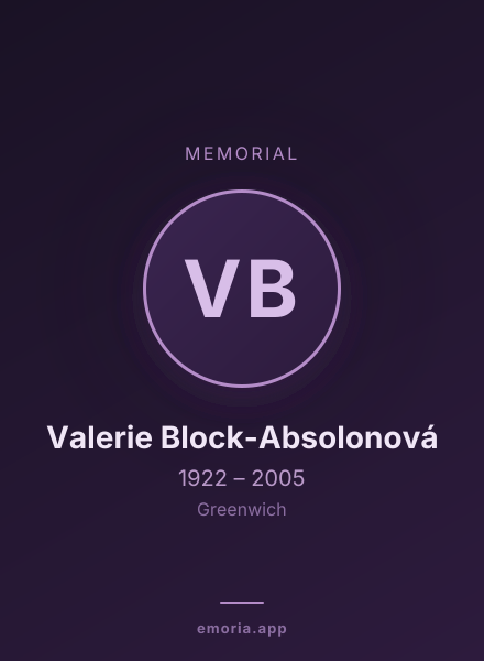 Memorial portrait of Valerie Block-Absolonová