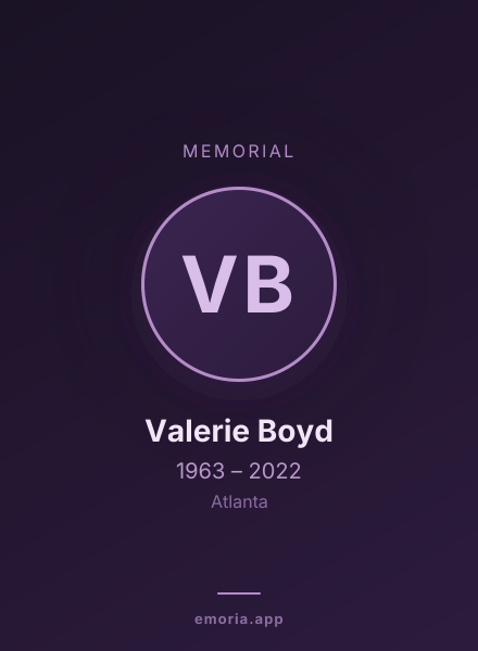 Memorial portrait of Valerie Boyd