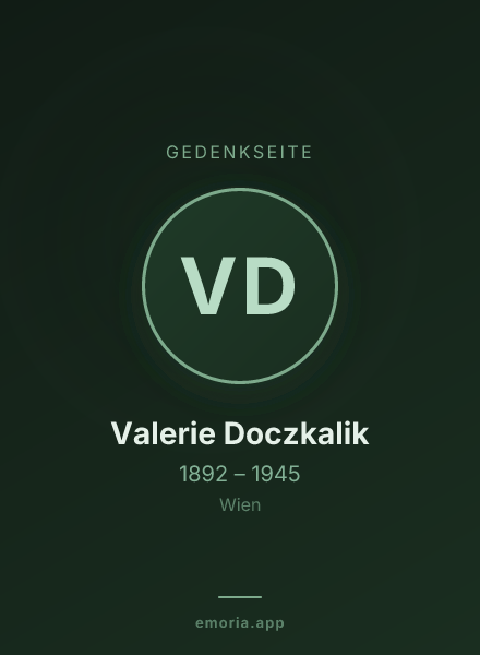 Gedenkportrait von Valerie Doczkalik