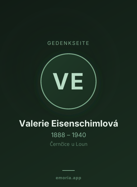 Gedenkportrait von Valerie Eisenschimlová
