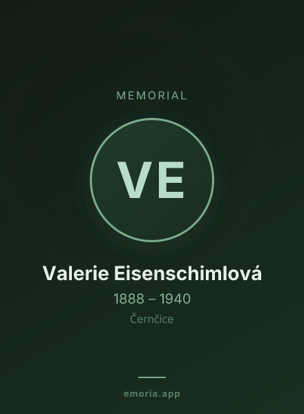 Memorial portrait of Valerie Eisenschimlová