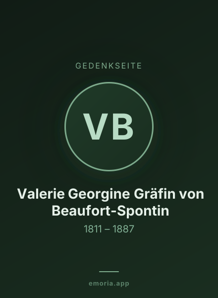 Gedenkportrait von Valerie Georgine Gräfin von Beaufort-Spontin