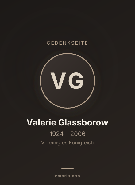 Gedenkportrait von Valerie Glassborow