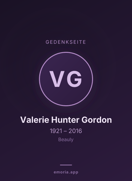 Gedenkportrait von Valerie Hunter Gordon