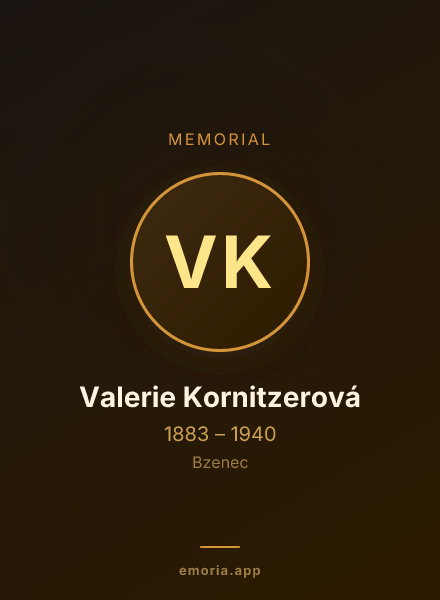 Memorial portrait of Valerie Kornitzerová
