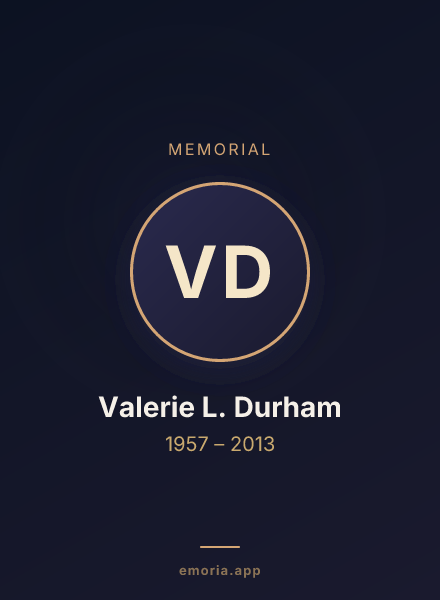 Memorial portrait of Valerie L. Durham